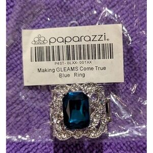 Paparazzi Jewelry "Making GLEAMS Come‎ True" Silver  Ring With Blue Stone